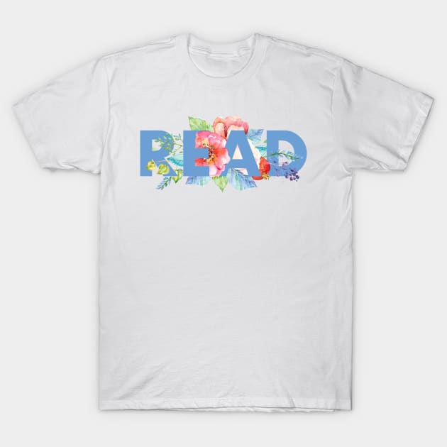 Floral READ T-Shirt by literarylifestylecompany